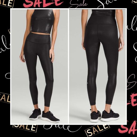 Lululemon Wunder Train High-Rise Tight 25" Foil size 0 NWT Radiate Foil Black - Picture 2 of 5